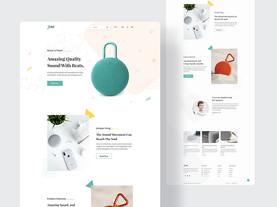 "Modern E-commerce Landing Page for Portable Speakers" app branding design graphic design illustration logo typography ui ux vector