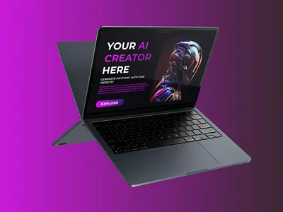 Ai website landing page ai webdesign ai website branding creative design designer graphic design landing page design modern design new design purple landing page robot ui ui designer uiux web developer website designer website landing page