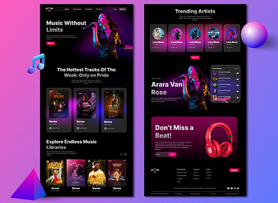 Music Website UI Design adobe xd design figma graphic design music ui ui design web ui web ux
