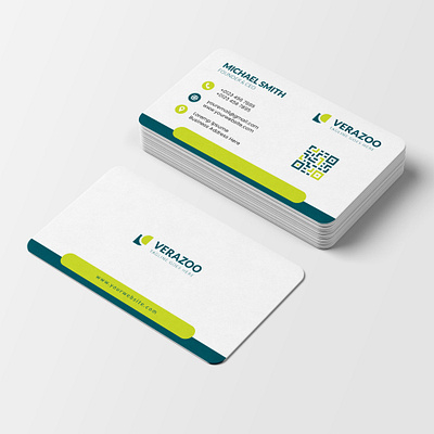 creative and minimal business card template vector qr code