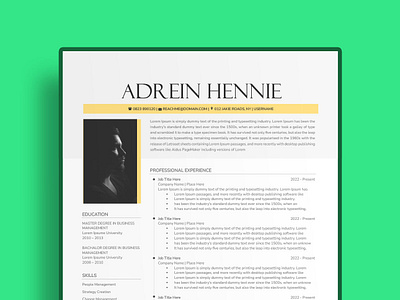 Free One Page US Letter Resume in Microsoft Word coverletter cv freebies freecvdownload modernresume professional resume resume wordresume
