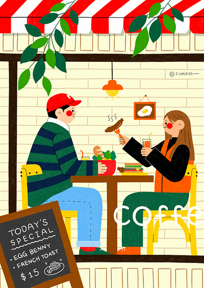 Brunch on Weekend - Personal Works artwork digital art drawing graphic design illustration illustrator procreate