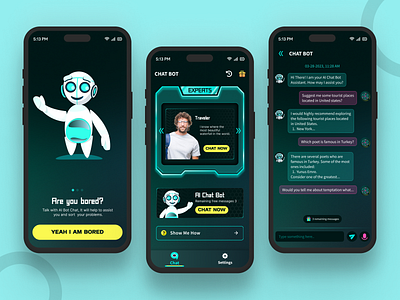 Ai Chat Bot App animation branding graphic design logo ui