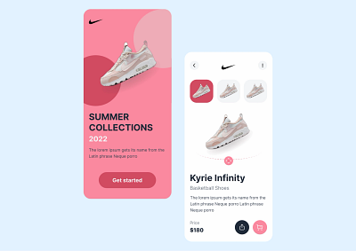Nike Shoe Store - Mobile App app design minimal design mobile app nike shop shop store web design