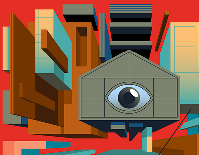 Beware architecture branding building design digital editorial ethereum eye house icon illustration indonesia nft perspective red tezos ui vector