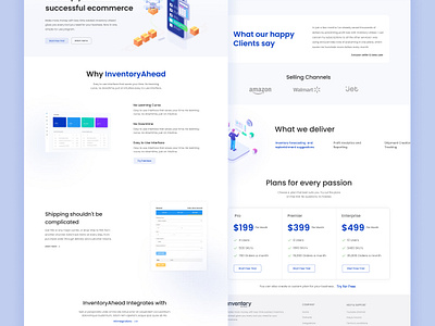 Inventory Ahead: Landing Page blue corporate landing singlepage ui