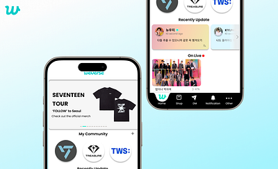 nnovative Weverse Home Redesign: Bridging Fans and Idols mobile ui