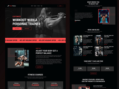 Fitness Landing Page Ui Design design figma fitness gym gym traning landing landing page mobile app ui uiux design ux web design website