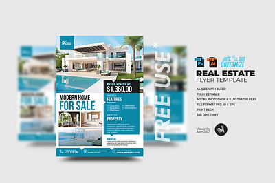 Real Estate Flyer Template aam aam360 aam3sixty advert branding flyer flyer template graphic design real estate ad real estate flyer real estate flyer template free
