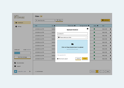 NFT.storage dashboard modal crypto dashbaord design interface modal ui ux web3 web3design webdesign