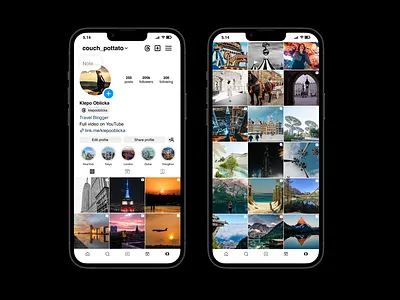 Social Media Profile Screen design android app app screen design apple appui branding case study design feedback figma graphic design illustration instagram interface mobile app social media design ui uiux user experience