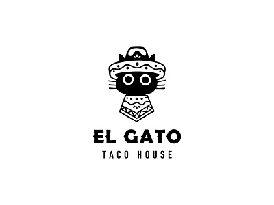 El Gato Taco House - logo design food graphic design illustration logo mexican taco