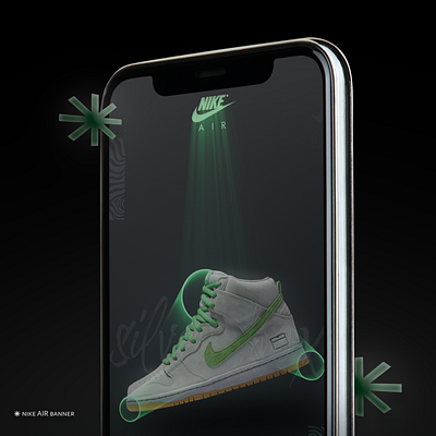 Instagram Nike Air Banner 3d air banner branding graphic design in instagram iran nike nike air persian phone post