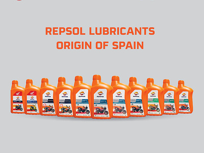 Repsol Lubricants Engine Oil Products Banner Design branding graphic design logo