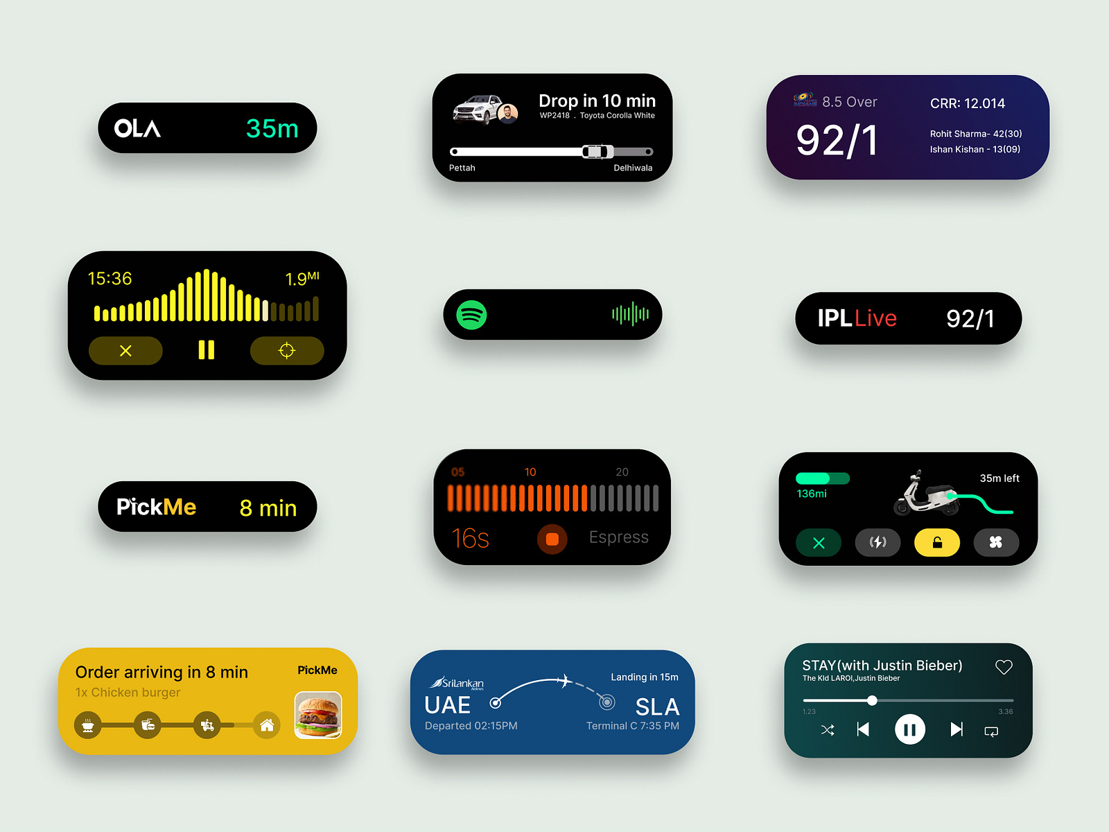 Dynamic Island App Widgets by Dipan Chakraborty on Dribbble