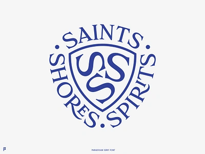 Saints Shores Spirits brand coat of arms coatofarms distillery font logo monogram paradisian saint shield shore showcase spirit spirits type