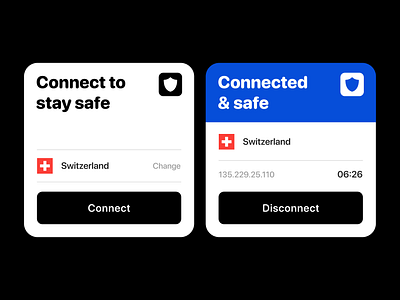 Connect to stay safe card connect country disconnect ip ui ux vpn