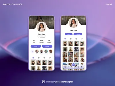 Day 06: User Profile - Daily UI Design Challenge. brandimage creativedesign creativeprofile datadrivendesign designchallenge designcommunity designstrategy digitaldesign graphicdesign mobiledesign personalbranding professionalprofile profiledesign socialmediapresence uidesign uiuxdesign userexperiencedesign uxdesign visualdesign visualidentity