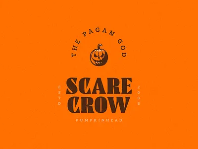 Scarecrow brand branding design drawing graphic illustration illustrator logo october orange photoshop procreate pumpkin scare type typography ui ux vintage web