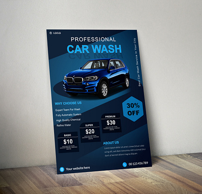 Professional Car Wash Flyer Design banner branding business flyer design car wash flyer design creative flyer design graphic design new design print design professional flyer design unique flyer design vector washing flyer