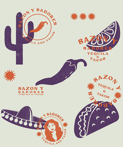 SAZON Y SABORES branding logo
