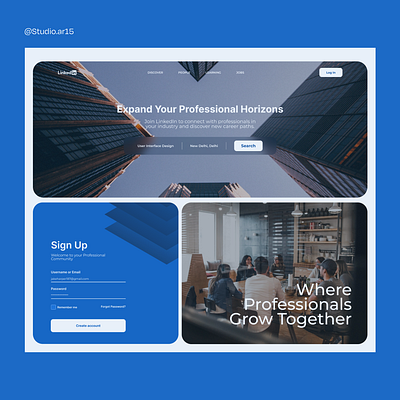 Linkedin Sign up Page Redesign ui ui designer user experience design user interface design ux ux designer