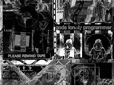 RELIC- a piece of my past, runes, slivers of memory feeling 2133 black and white branding brutalism collage dark art design graphic design illustration industrial logo lowbrow maximalism noir ui ux vector weirdcore