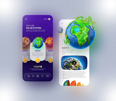 Explore Solar System UI app branding design earth graphic design kids solar system ui ux