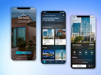 Hotel Booking Mobile App booking app figma hotel booking hotel search app mobile app online booking ui user interface