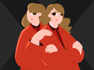 Eves design girl illustration red twins vector x files xfiles