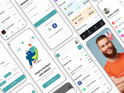 Job Finder App app design application job job finder job finder app job search mobile app portal uiux work