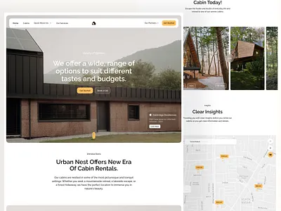 UrbanNest : Cabins Rental Website ⛺ cabin rental cabins explore nature mobile app nature real estate rental service rentcabin website travel app travel website ui design web design