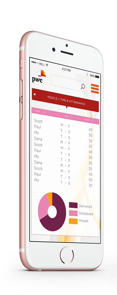 PWC app for BlueRunner Solutions app design ui ux