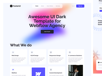 Webflow Web App Agency advertisement agency branding design development figma marketing services ui uiux ux webflow website