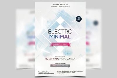 Electro Minimal Flyer Template psd flyer templates