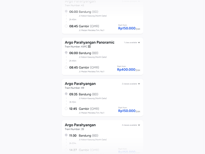 Indonesian Intercity Train Schedule ui