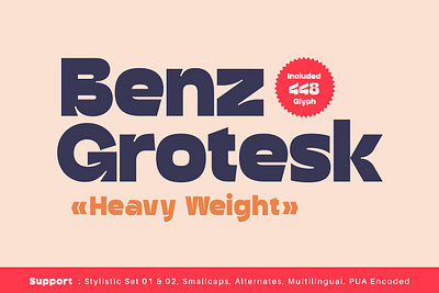 Benz Grotesk - Heavy Weight Font branding display fonts headline heavy logo modern multilingual product