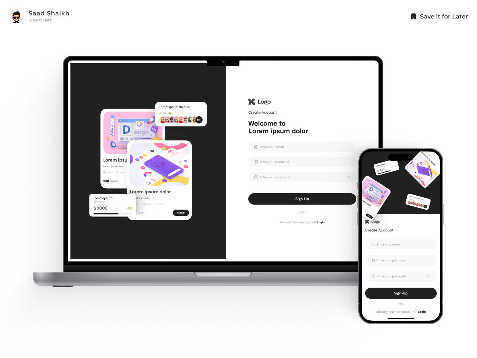 Minimal Login page ✨ app app design branding clean design figma figma design login logo minimal mobile mobile app professional signin signup ui ui design web website