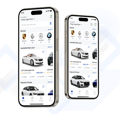 Exploration of a car rental app app carapp carrent rent ui uidesign uiux uiuxdesign