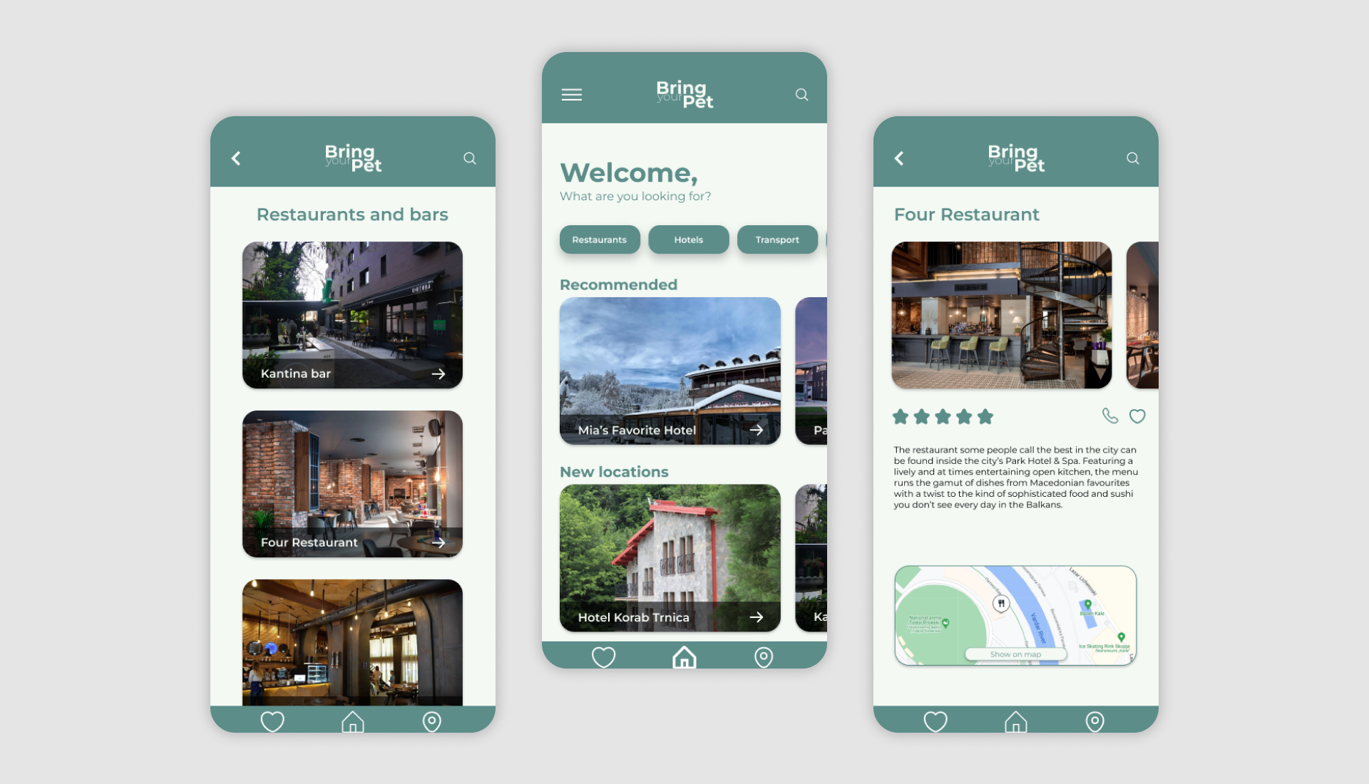 Pet Friendly Locations app design figma locations pet friendly pets ui ux