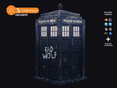 Tardis 2005 Destroyed Bad Wolf Version 3d assets bad bbc box cybermen dalek disney doctor game model objects police bix spaceship street sutekh tardis who wolf