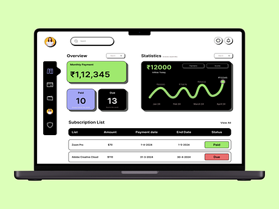 Subscription dashboard app app design dashboard dashboard design design figma subscription dashboard ui web app wesbite design