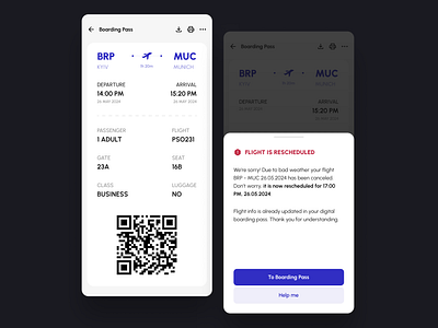 UX Writing Challenge – Day 1 airline boarding pass daily ux writing dailyui mobile app mockup plane ticket pop up ticket ui uiux ux ux writing