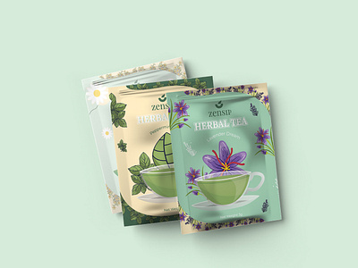 Zensip | Packaging Design | Pouch Design brand creative graphic design illustration modern packaging packaging design pouch pouch design pouch packaging pouch product product packaging sachet sachet design tea bag tea sachet