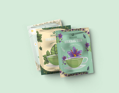 Zensip | Packaging Design | Pouch Design brand creative graphic design illustration modern packaging packaging design pouch pouch design pouch packaging pouch product product packaging sachet sachet design tea bag tea sachet