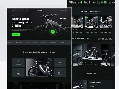 E-Bike Retail Shop Web UI agency branding cycle design ebike modern redesign retail store ui