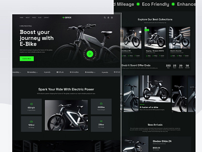 E-Bike Retail Shop Web UI agency branding cycle design ebike modern redesign retail store ui