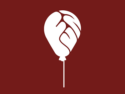 Fun Red Ballon ballon flat font fun icon letter logo red silouet simple sticker type vector white