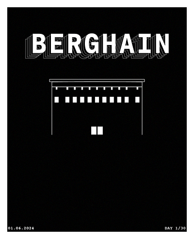 Techno poster Berghain design graphic design illustration poster vector