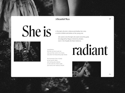A Beautiful Mess: A Visual Storytelling Site black and white branding design elegant graphic design installation layout mother motherhood photography storytelling typography ui ux website